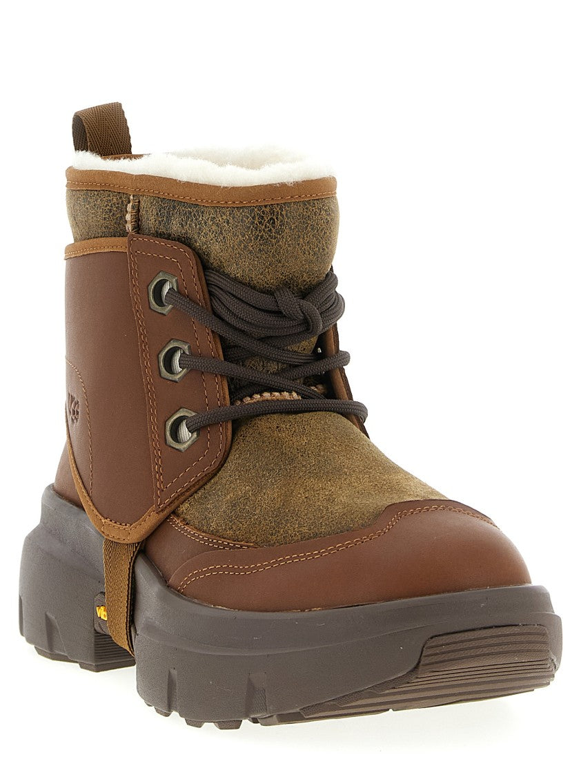 Ugg Sheepskin Ankle Boots With Leather Gaiter