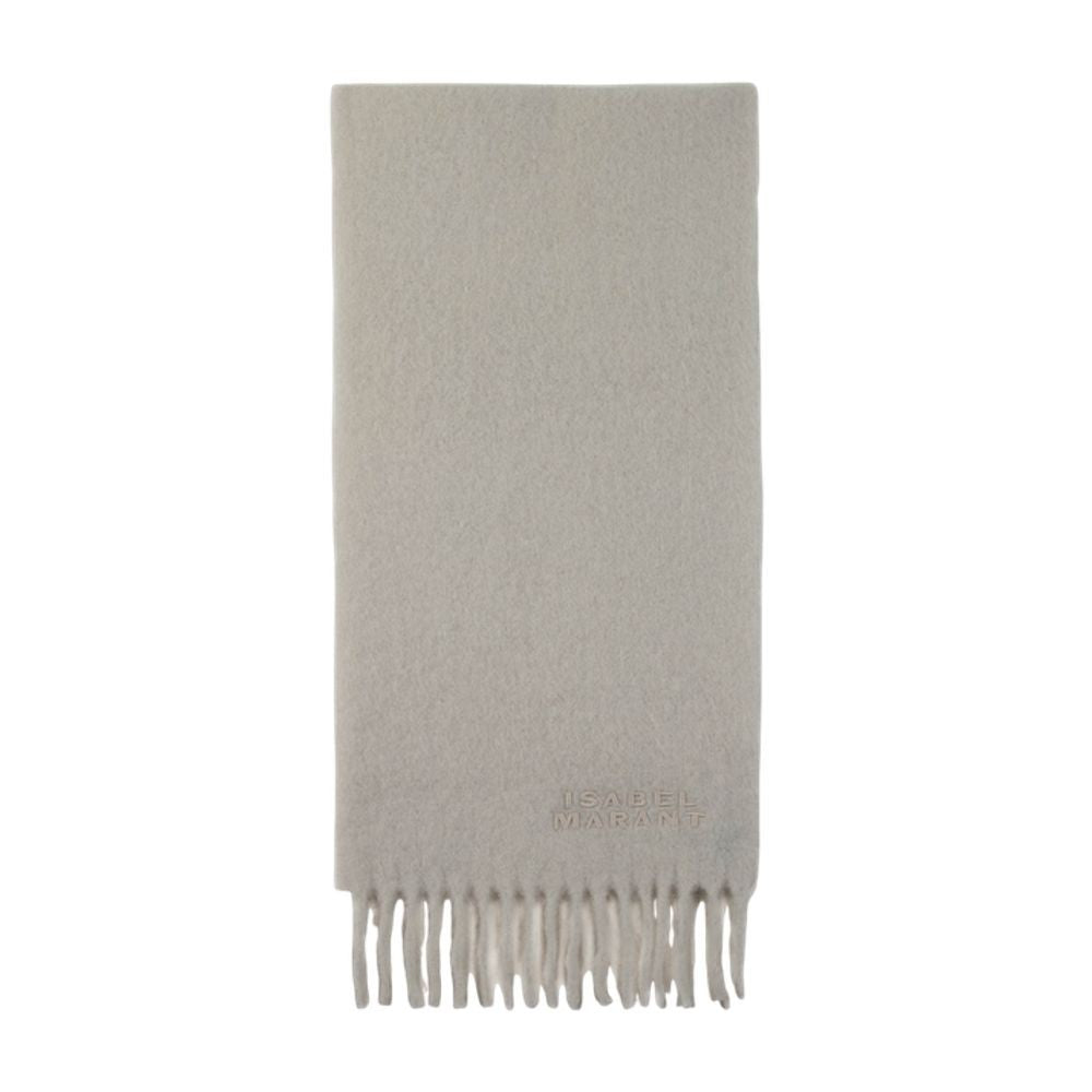 Isabel Marant Beige Wool Scarf With Subtle Fringe