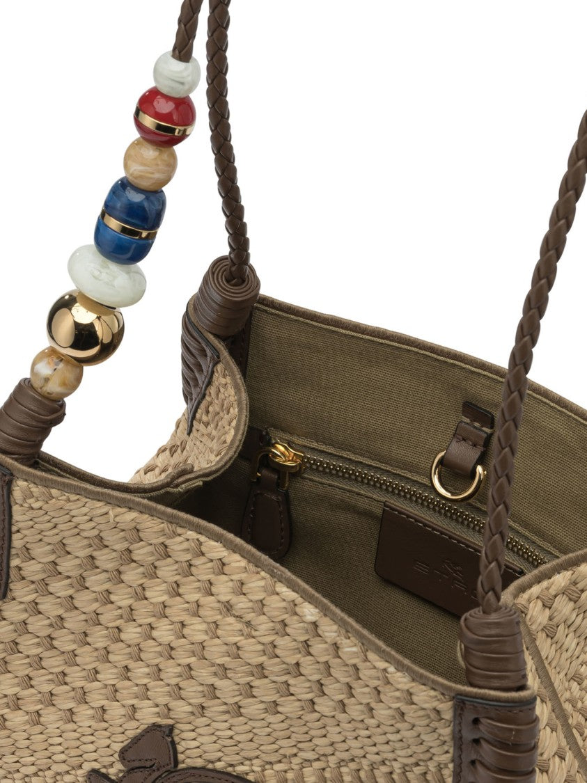 Etro Small Libra Shoulder Bag With Embroidered Pegasus Logo