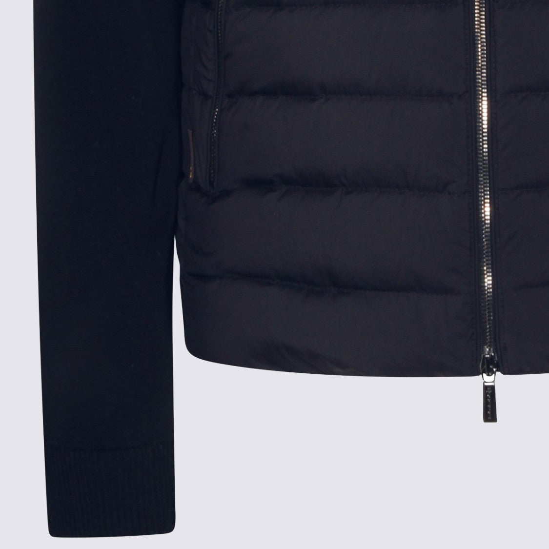 Moorer Quilted Blue Casual Jacket With Padded Front