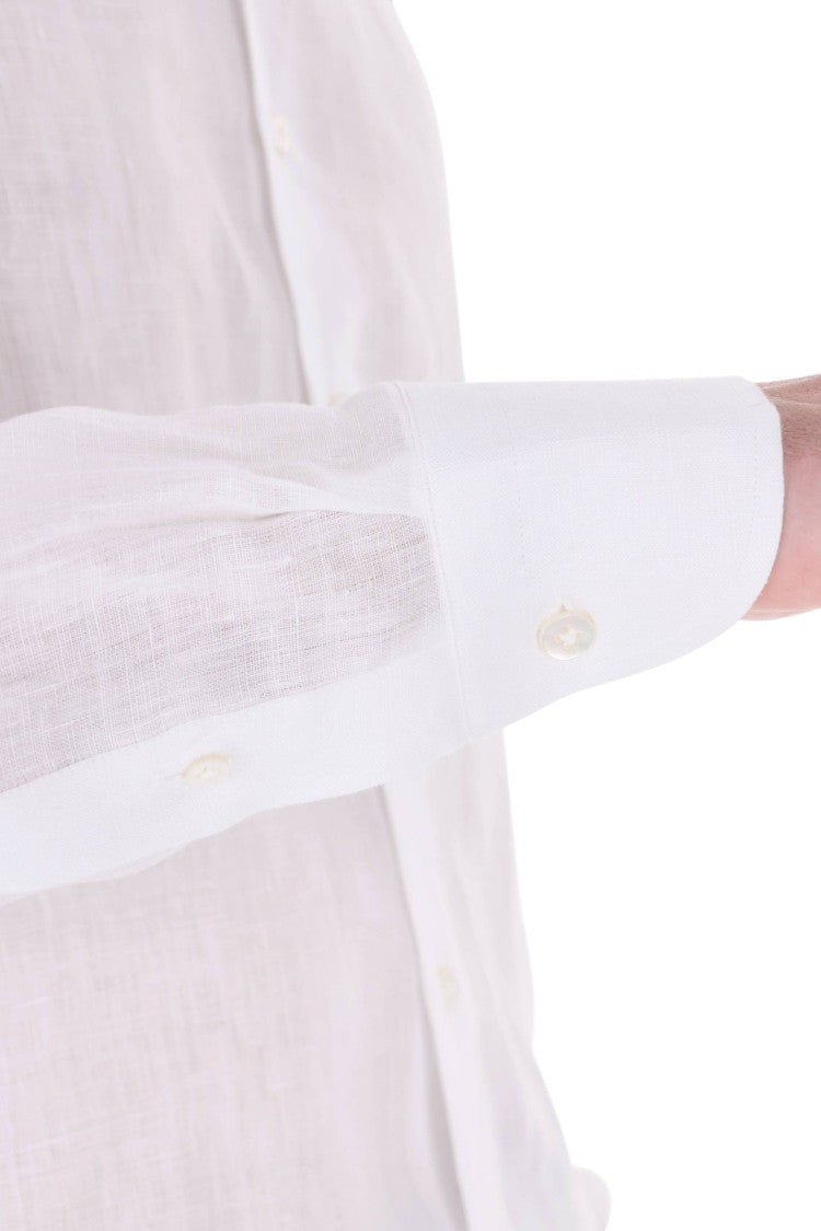 Borriello White Pure Linen Casual Shirt