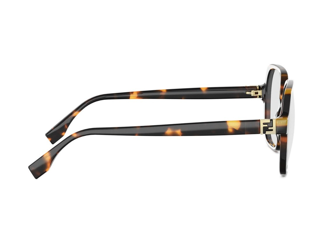 Fendi Fe50144i Oversized Square Tortoiseshell Eyeglasses