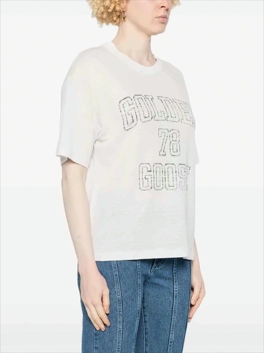 Golden Goose Relaxed-Fit Hemp T-Shirt With Vintage Collegiate Print