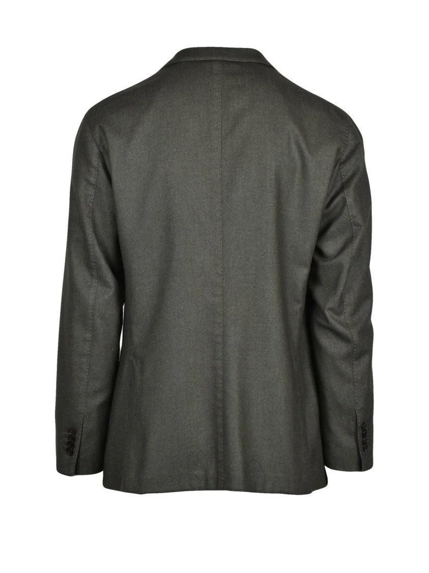 Boglioli Green Rounded Tailored Wool-Blend Jacket