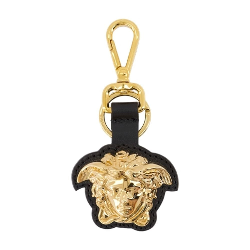 Versace Charm Keychain - Leather - Black