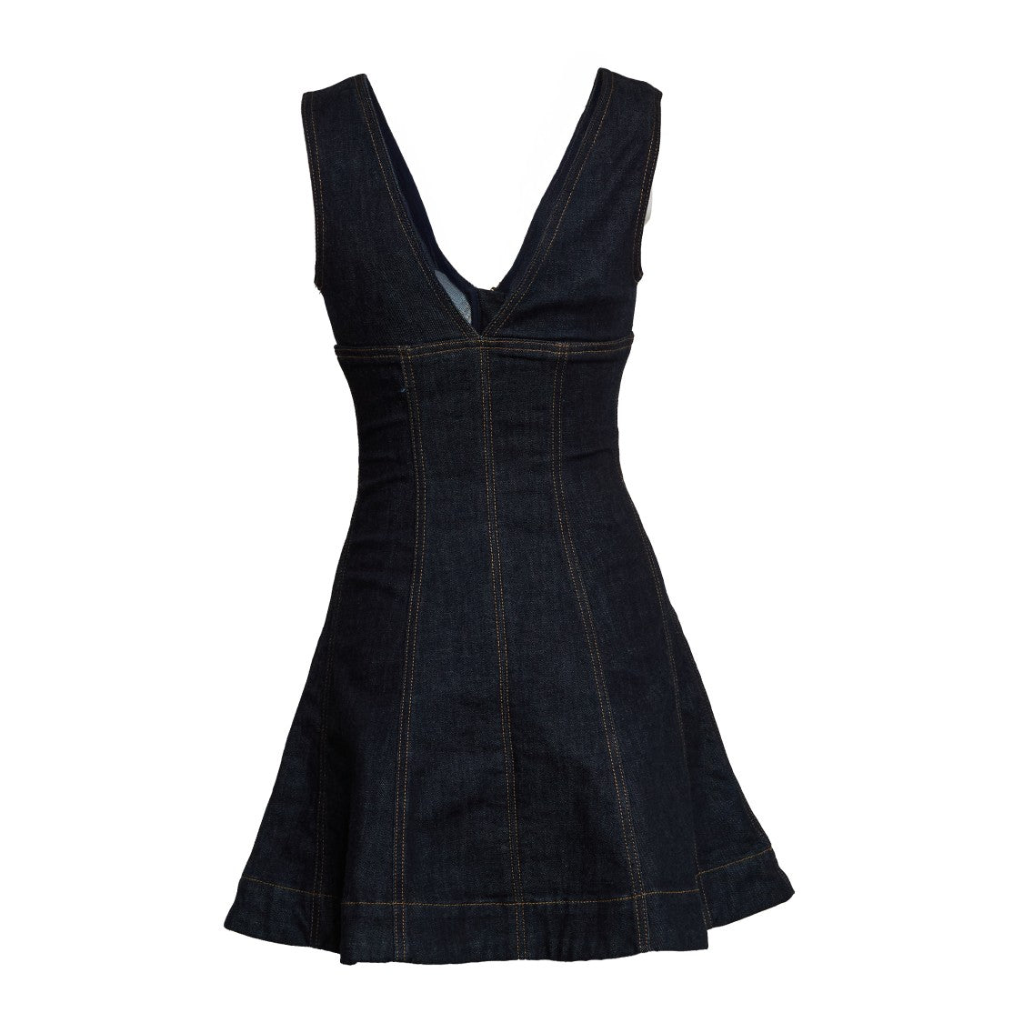 Self-Portrait Indigo Denim Mini Dress With Flared Hem