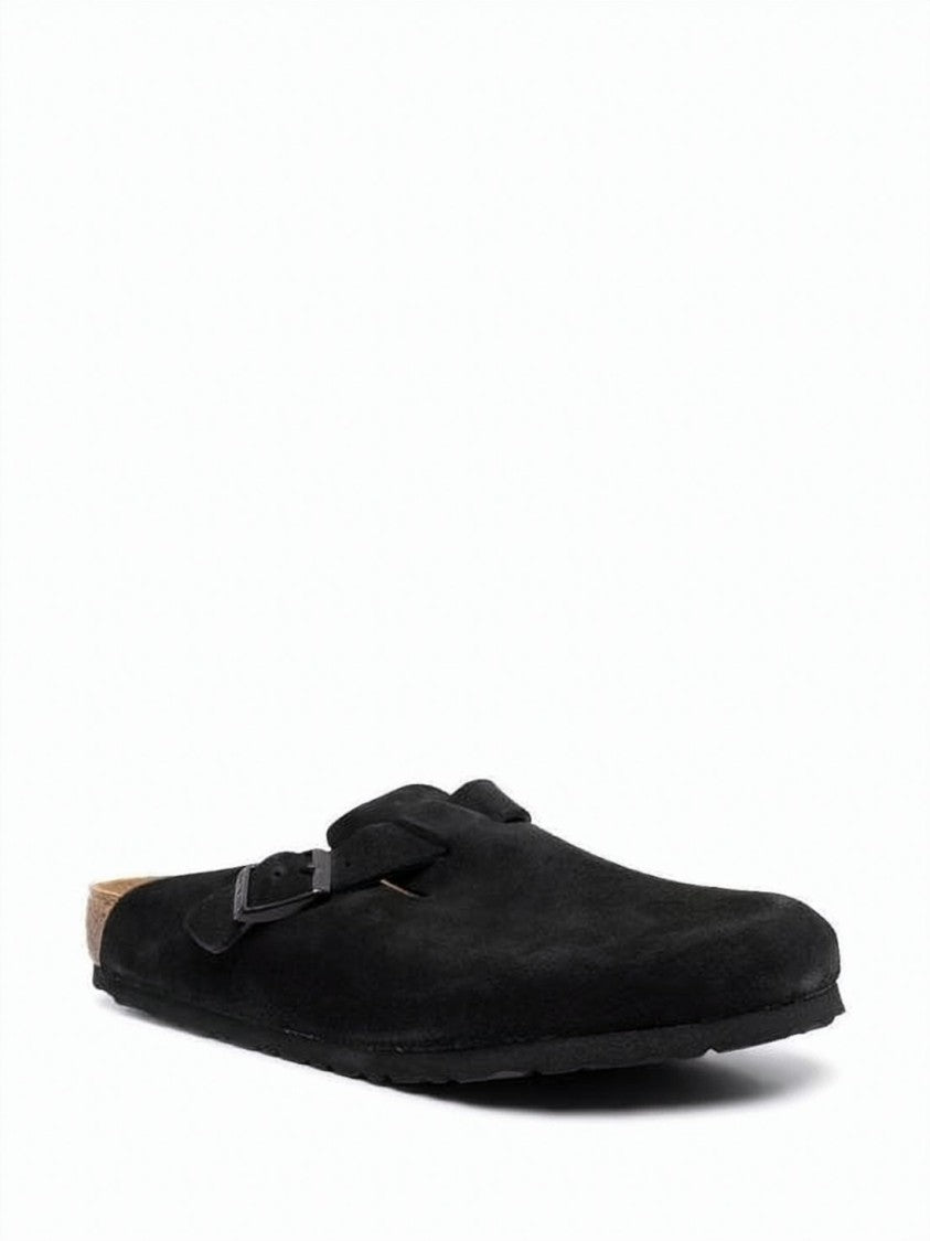 Birkenstock Closed-Toe Mule Slipper With Adjustable Buckle And Suede Upper