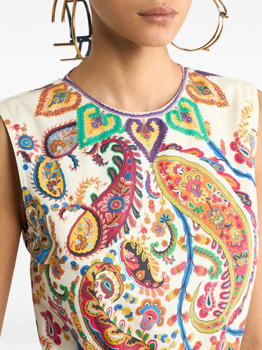 Etro Multicolour Maxi Dress With Ruffled Hem
