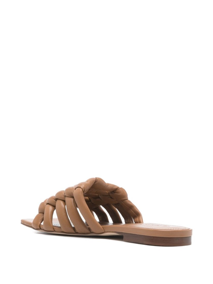 Tod's Brown Woven Design Open Toe Sandals