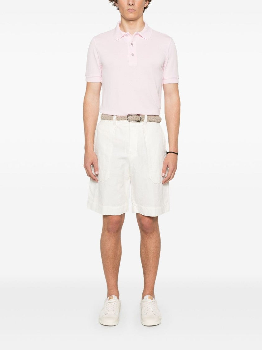 Tom Ford Light Pink Polo Shirt With Front Button Placket