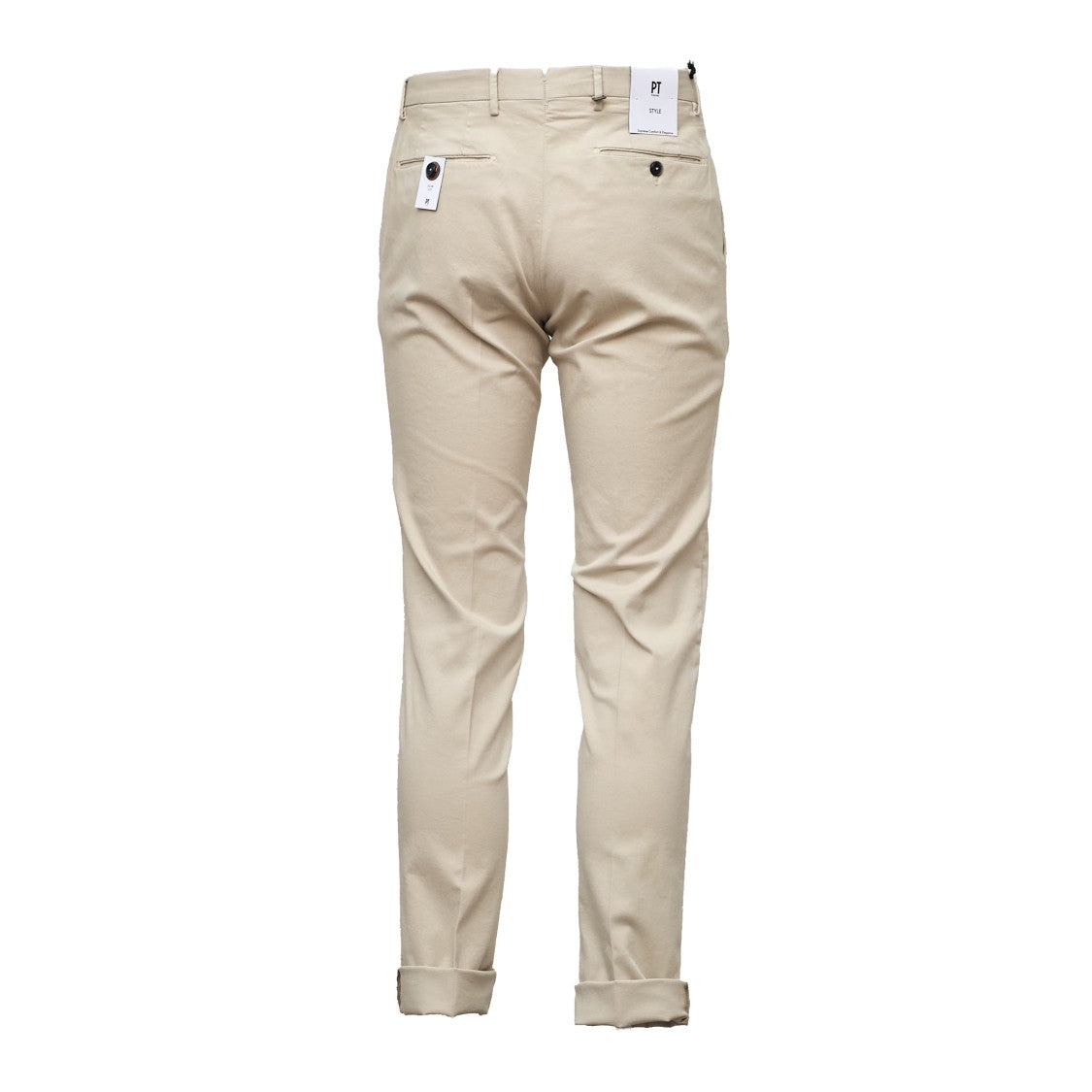 Pt Slim-Fit Stretch Gabardine Trousers With Cuffed Hem
