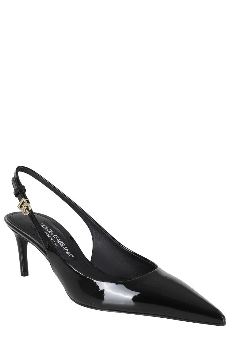 Dolce & Gabbana Black Slingback Patent Leather Pointed Pumps