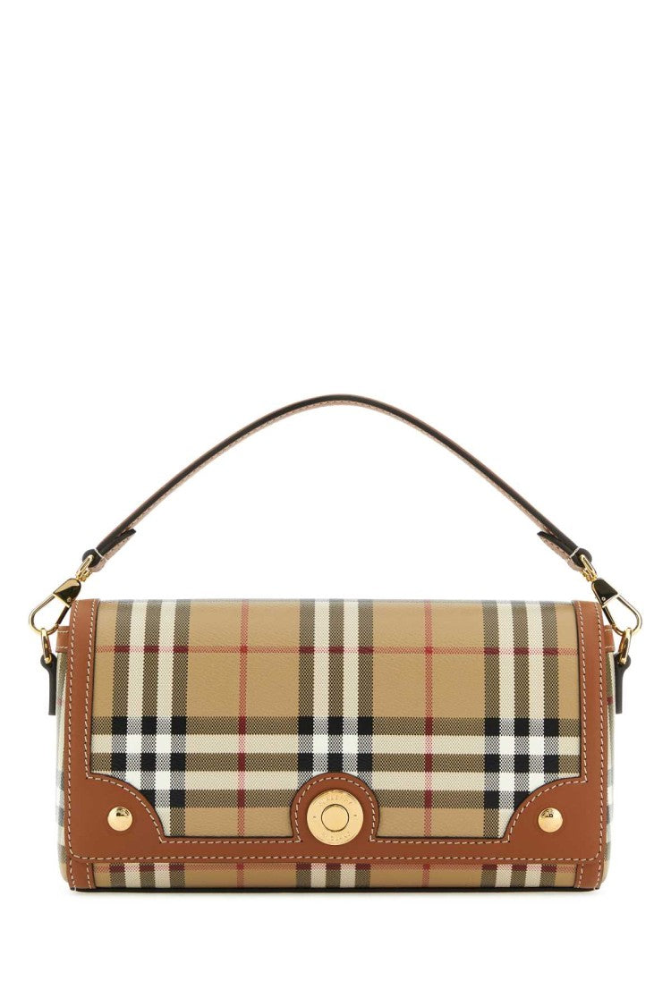 Burberry Printed Canvas And Leather Note Handbag