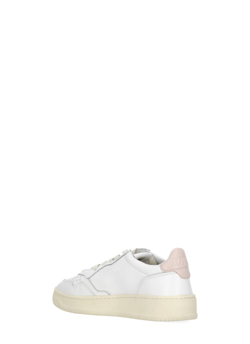 Autry White Medalist Low Leather-Blend Sneakers