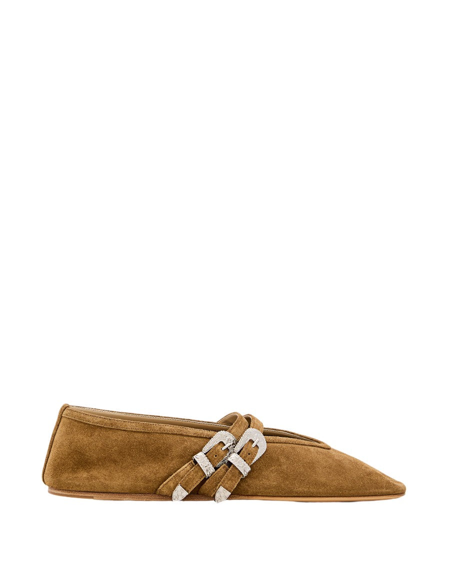 Le Monde Béryl Brown Suede Strappy Claudia Ballet Flats