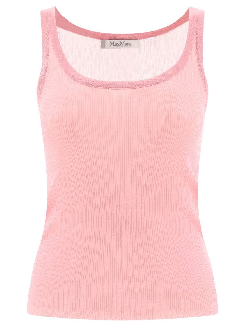 Max Mara "Bastia" Ribbed Silk Tank Top
