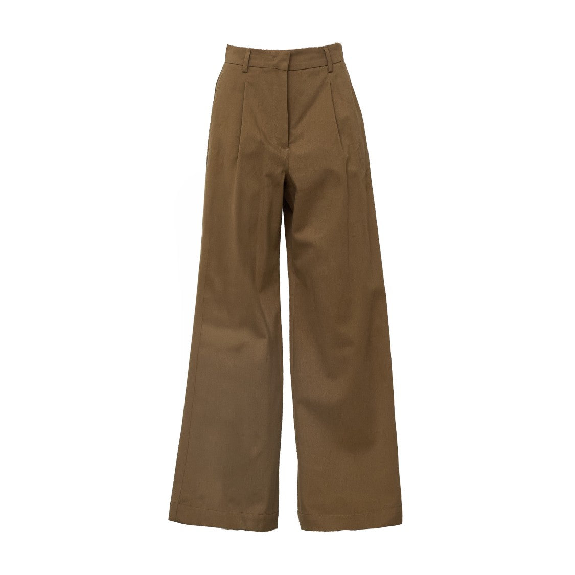 Max Mara Front Pleat High-Waisted Wide-Leg Cotton Pants