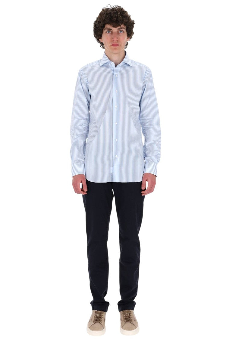 Barba Black Label Striped Stretch Cotton Shirt
