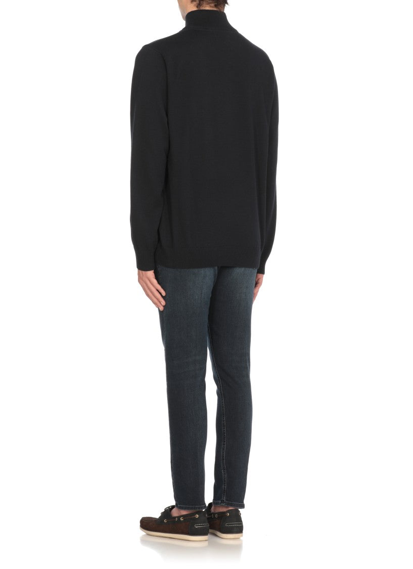 Barbour Blue Cotton Zip Round-Neck Shirt