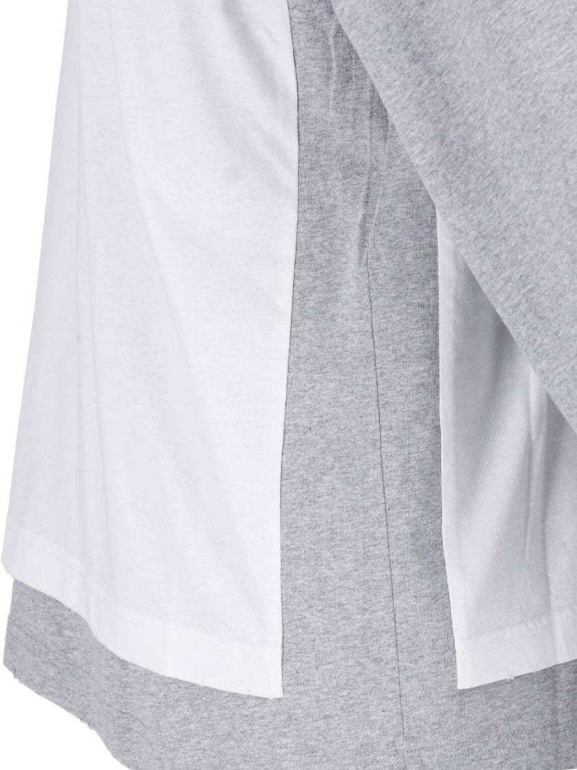 Balenciaga Layered White Cotton T-Shirt With Contrasting Long Sleeves