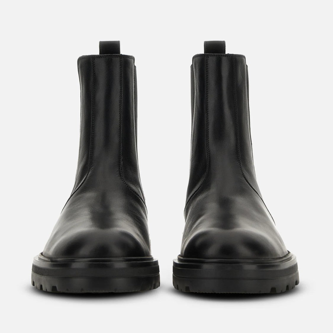 Hogan Contemporary Black Calfskin Ankle Boots