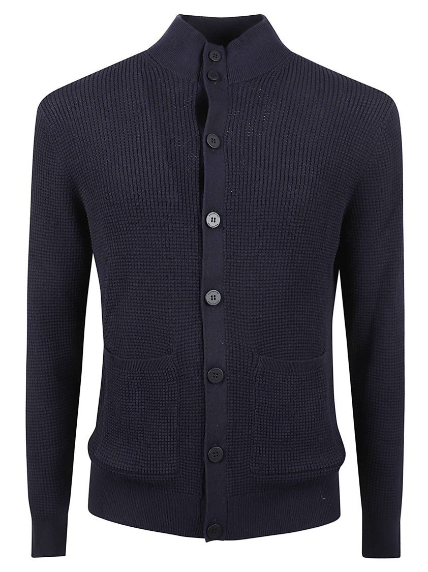 Ballantyne Textured Knit Sweater With Button-Up Front