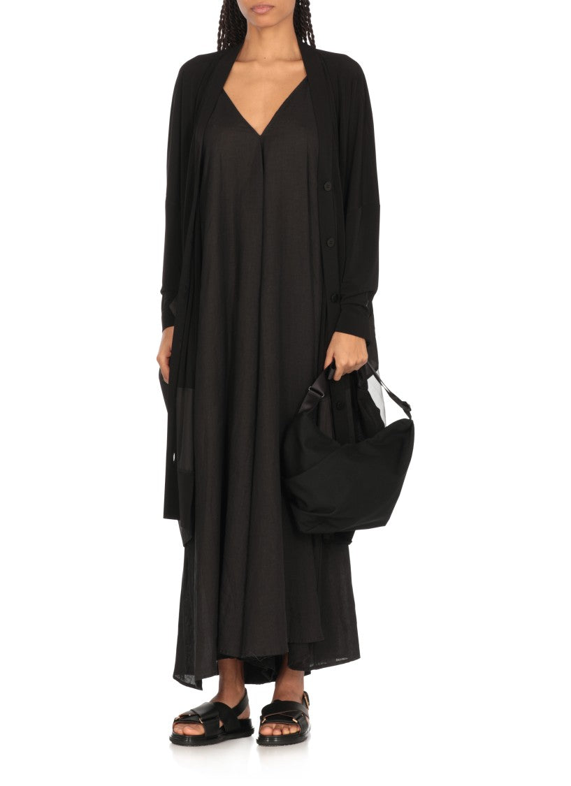 Nu Black V-Neck Black Maxi Dress