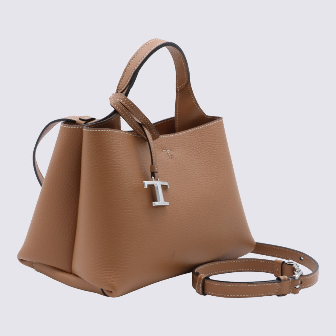 Tod's Structured Handbag With Textured Leather And Silver-Tone Charm