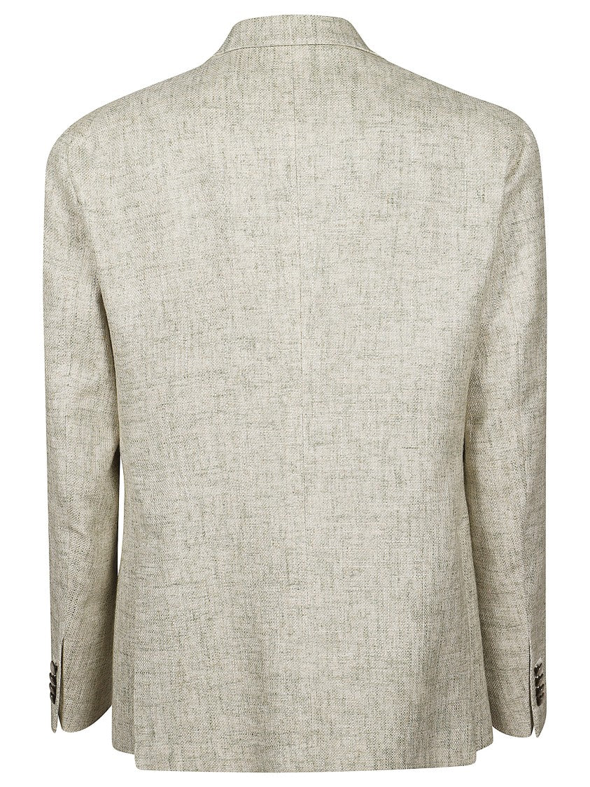 Tagliatore Beige Textured Single Breasted Jacket