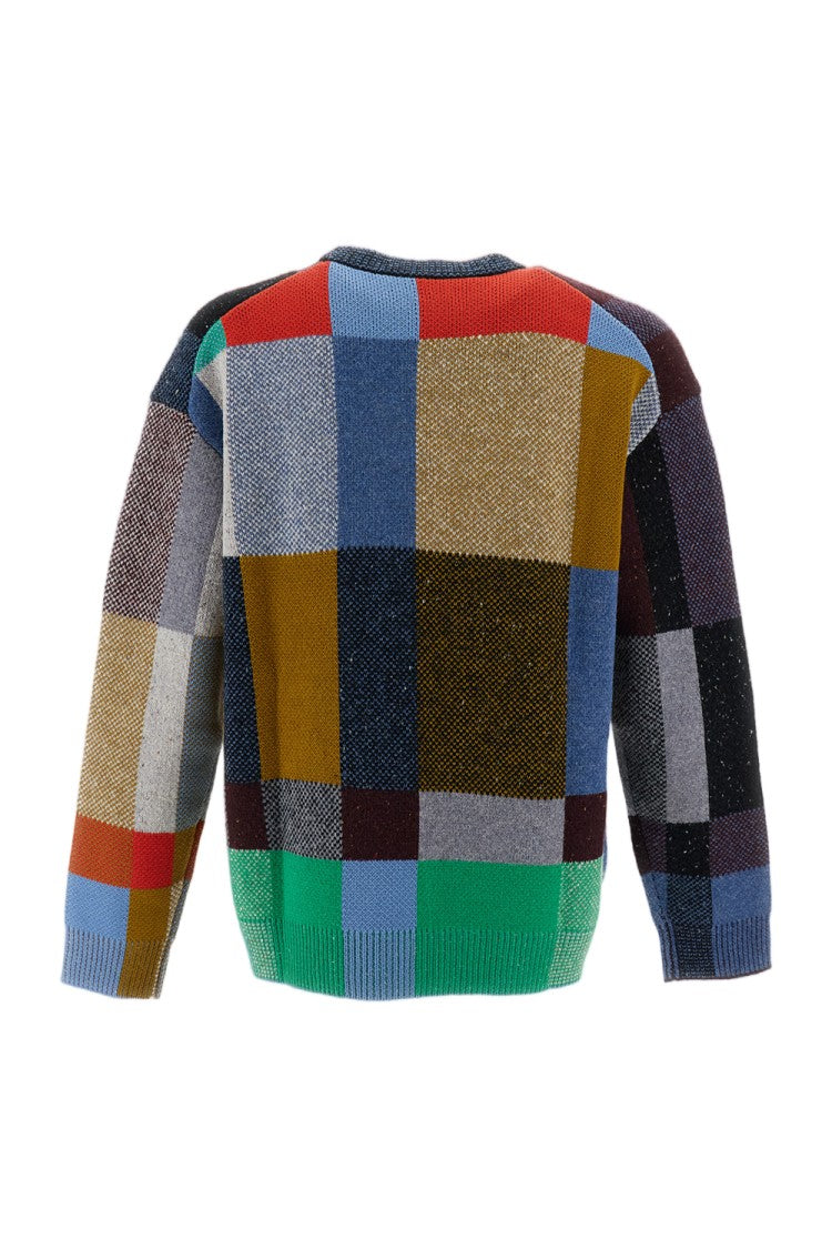 Paul Smith Multicolored Jacquard Wool-Blend Crewneck Sweater