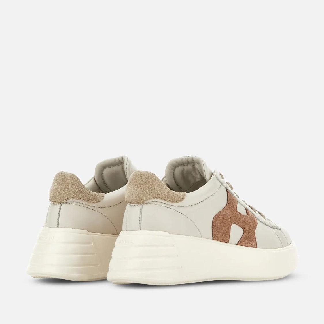 Hogan Rebel H562 Lace-Up Sneakers In Sheepskin And Calfskin