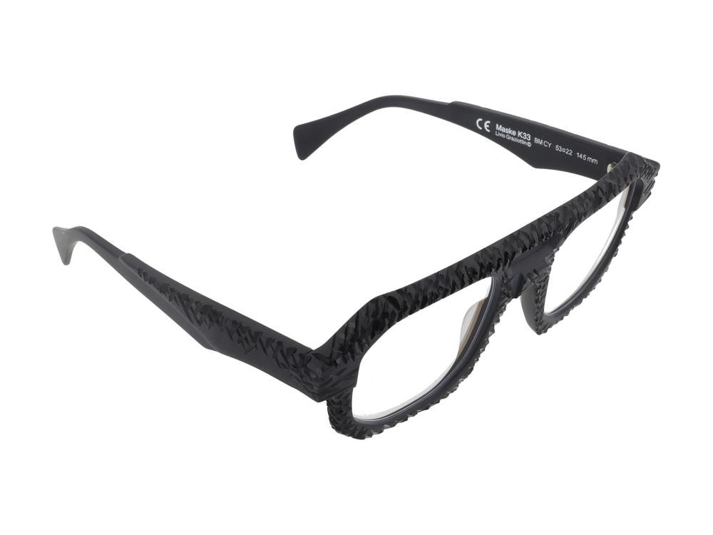 Kuboraum Textured Black Square Frame Optical Glasses