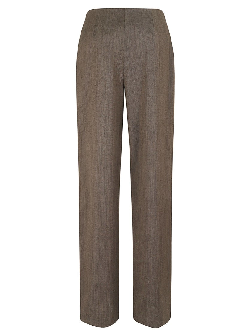 Emporio Armani Wide-Leg Tailored Trousers With Melange Effect