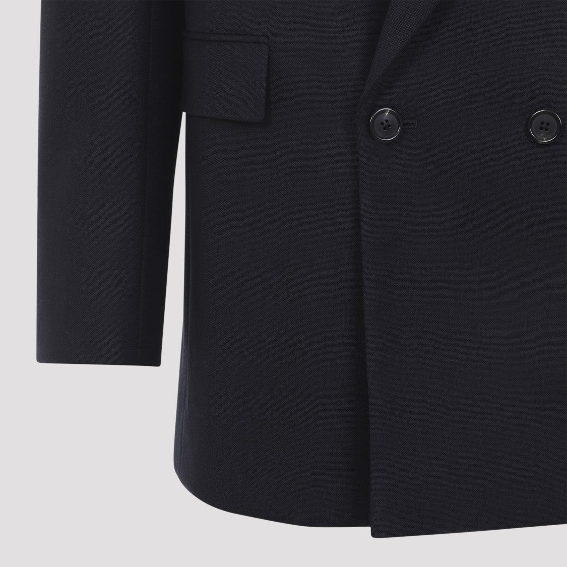 Saint Laurent Tailored Double-Breasted Black Wool Blazer