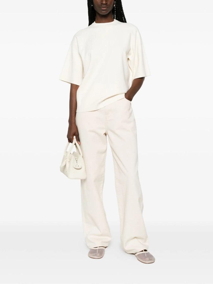 Max Mara White Raglan Sleeves Viscose T-Shirt