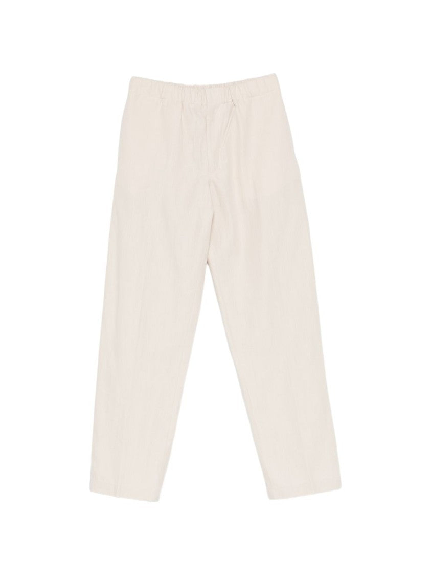 Lardini Neutral Beige Straight-Leg Pants With Elasticated Waistband And Flap Pockets