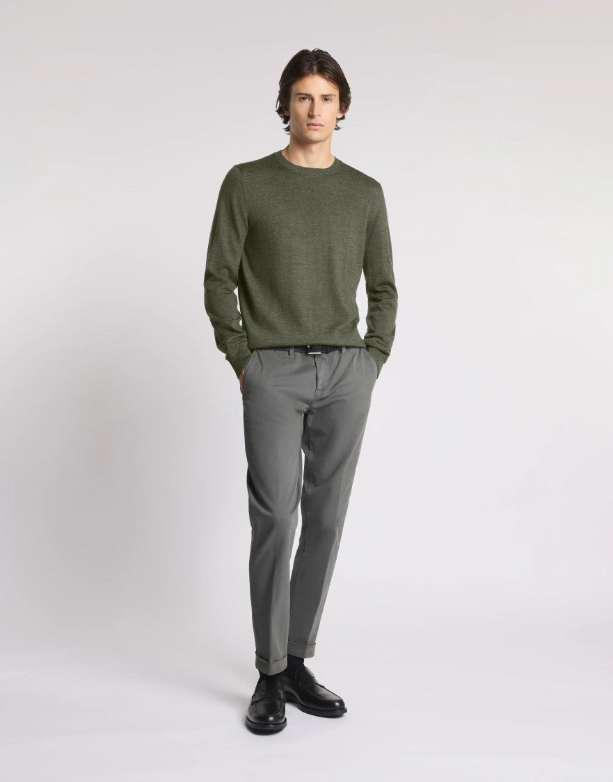 Fay Refined Wool Crew Neck Sweater