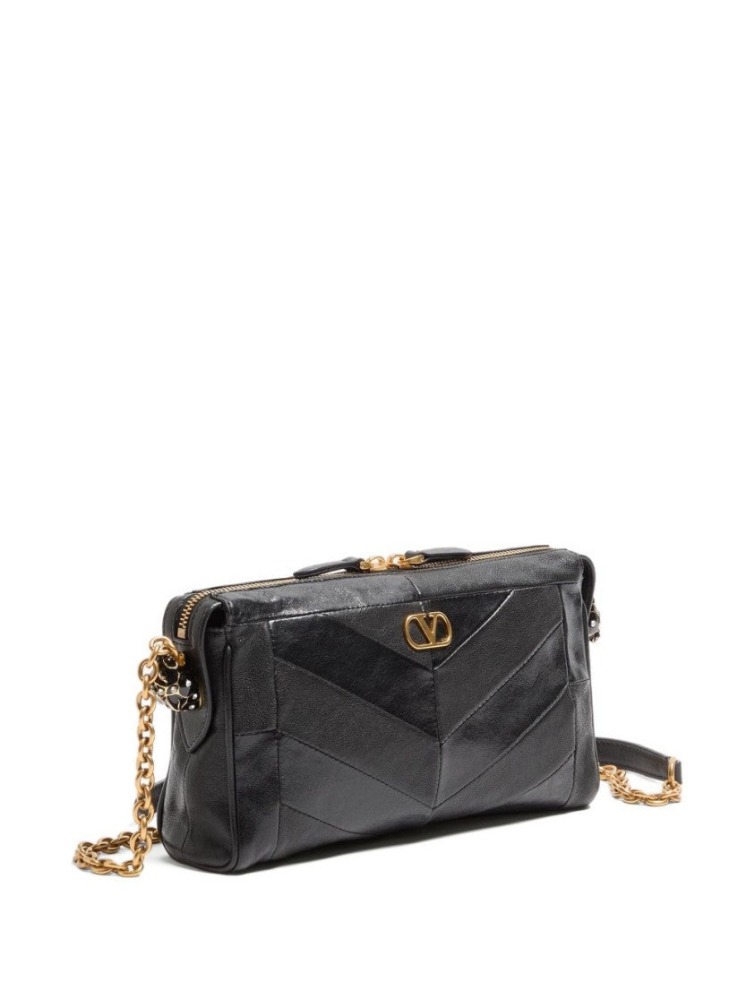 Valentino Garavani Rectangular Leather Bag With Chevron Pattern