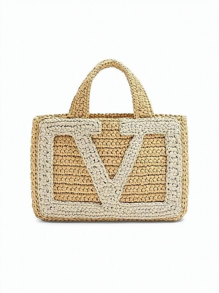 Valentino Garavani Woven Raffia Tote Bag