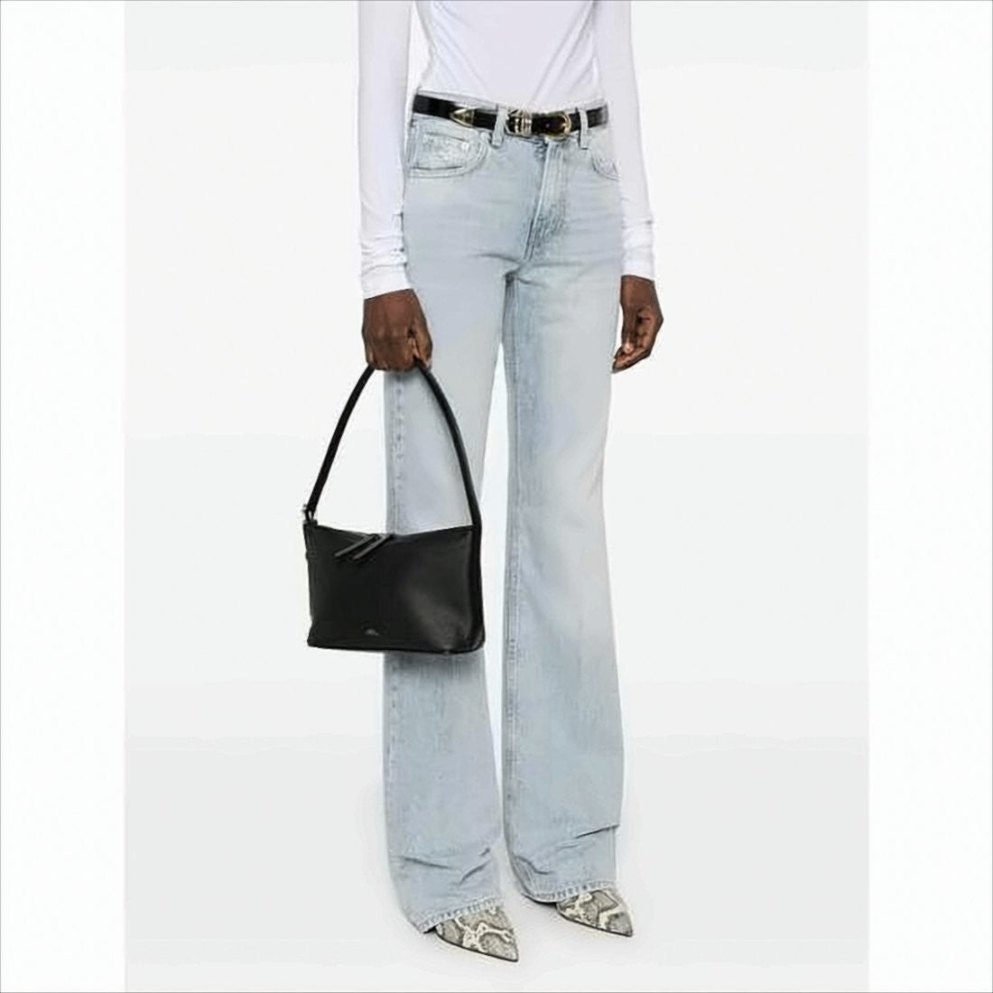 A.P.C. Textured Leather Shoulder Bag With Zip-Top Closure