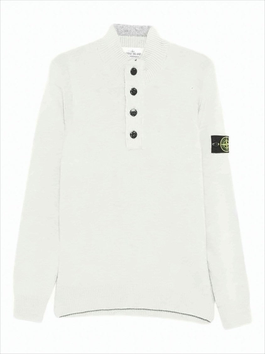 Stone Island Half-Zip Knit Sweater With Ribbed Details