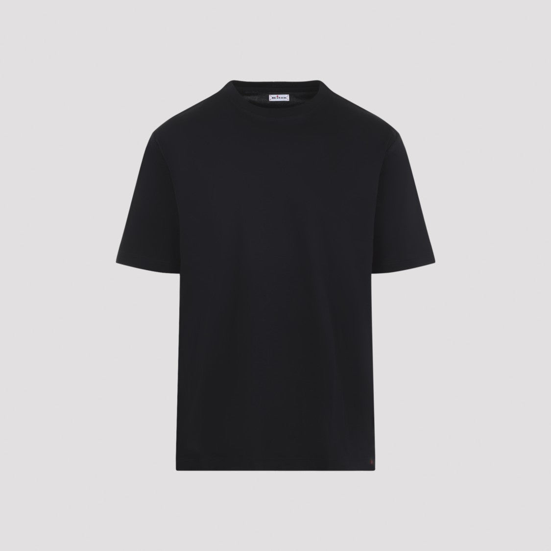 Kiton Minimalist Black Cotton Milano T-Shirt With Design