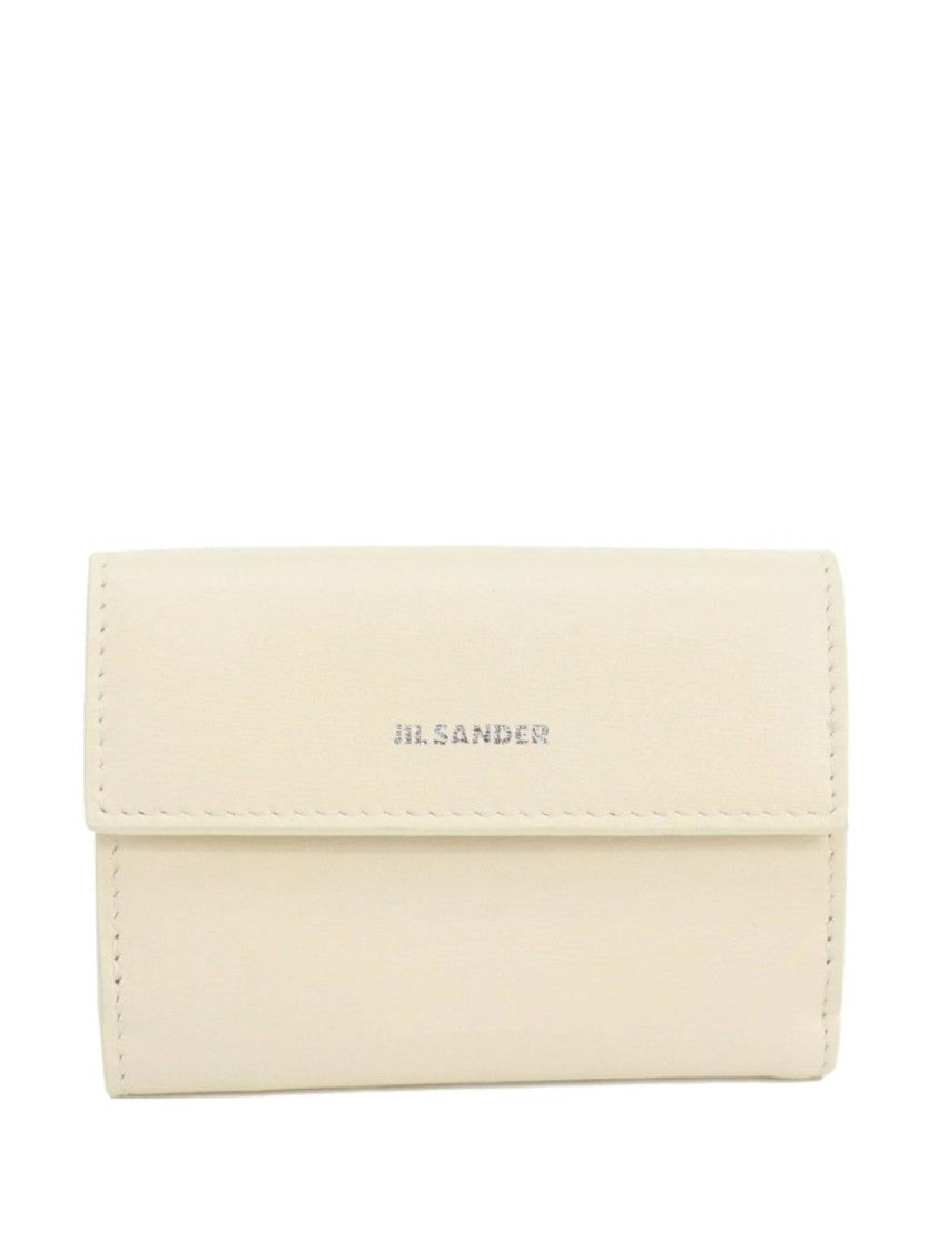 Jil Sander Burgundy Leather Wallet With Snap Closure