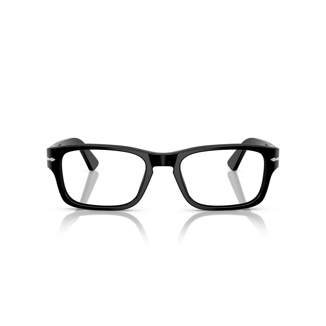 Persol Silver Rectangular Acetate Arrow Detail Eyeglasses