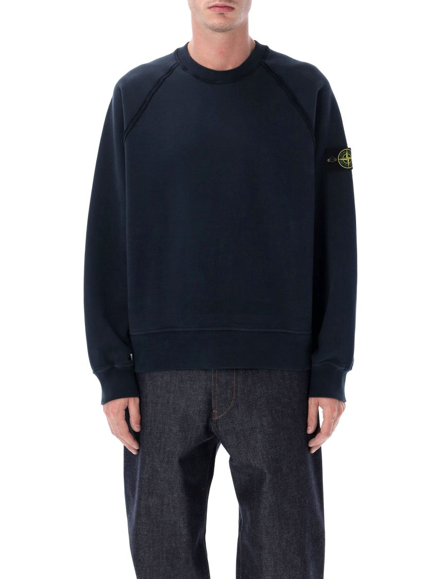 Stone Island Oversized Crewneck Sweatshirt In Brushed Organic Cotton