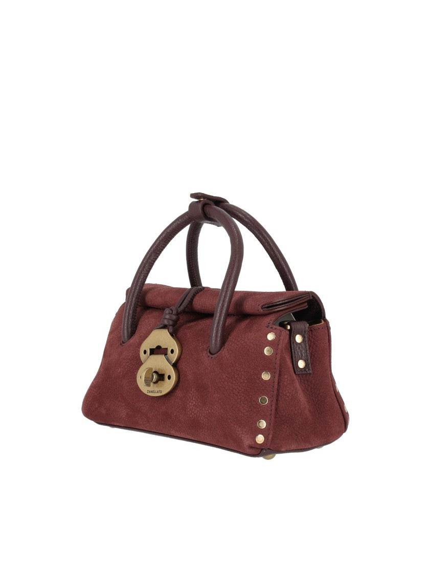 Zanellato Srl Burgundy Dotta Jones Nubuck Leather Shoulder Bag