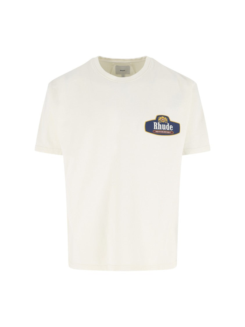 Rhude Off-White Vintage Logo Cotton T-Shirt