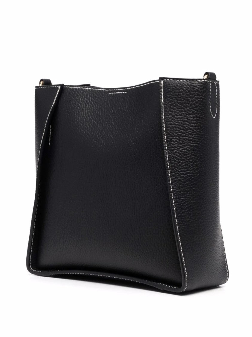 Stella Mccartney Black Polyamide Perforated Logo Tote Bag