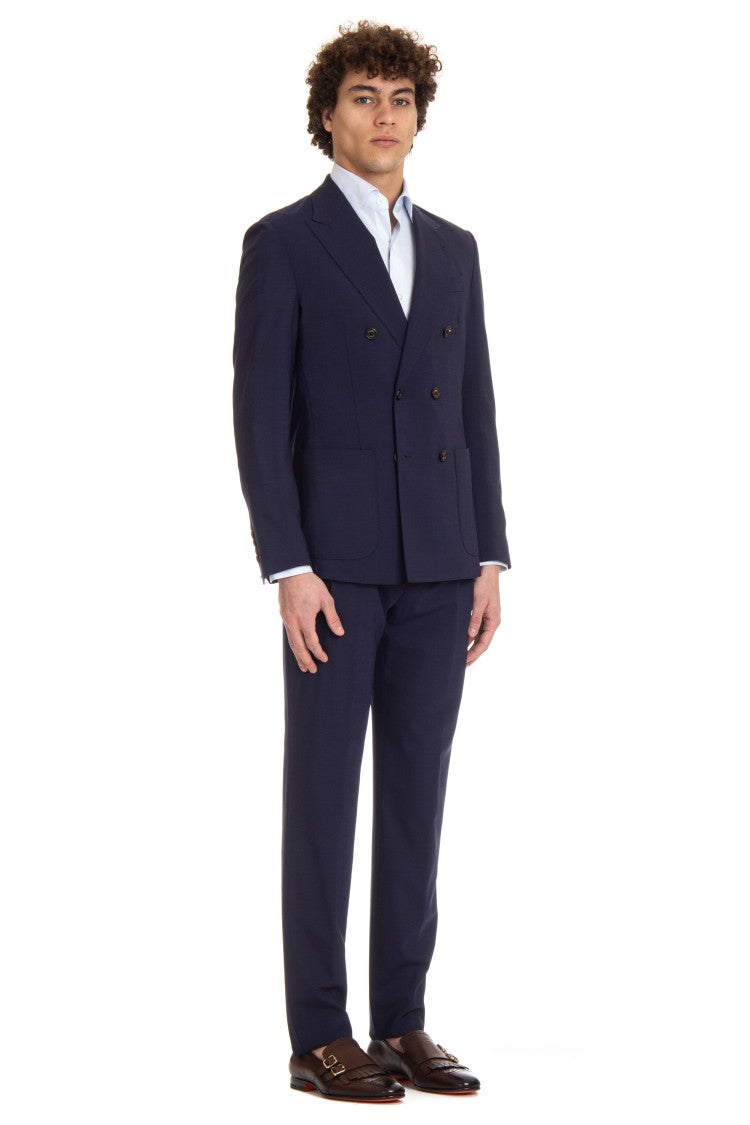 Eleventy Blue Unstructured Wool Suit