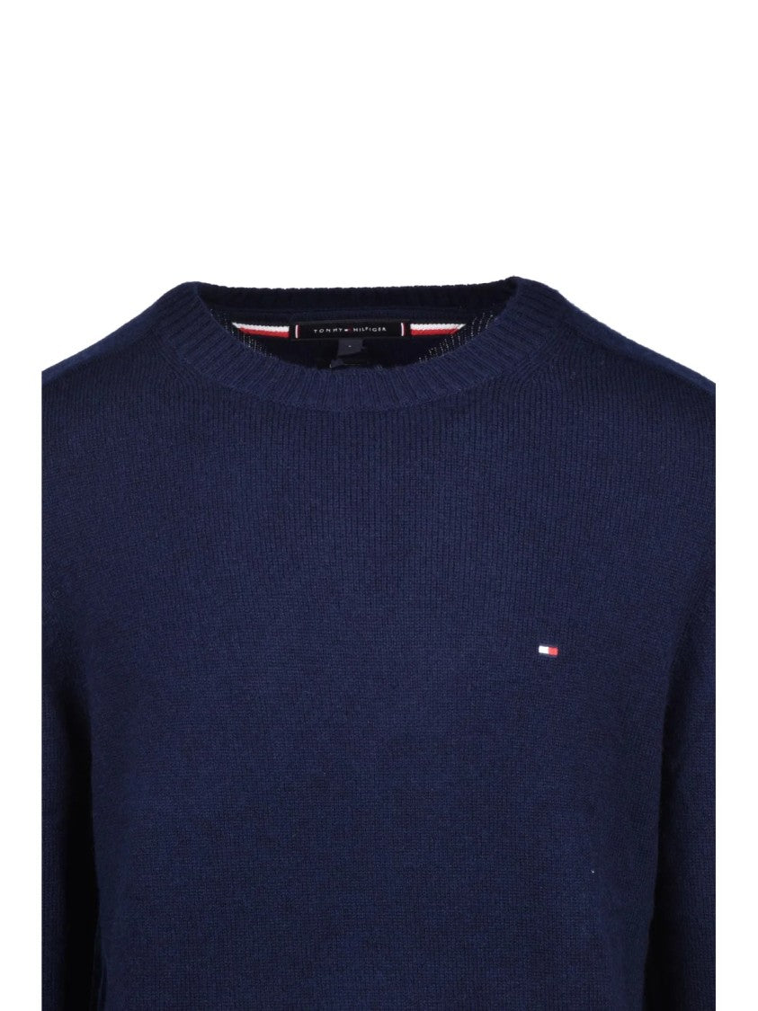 Tommy Hilfiger Blue Crewneck Cotton Pullover
